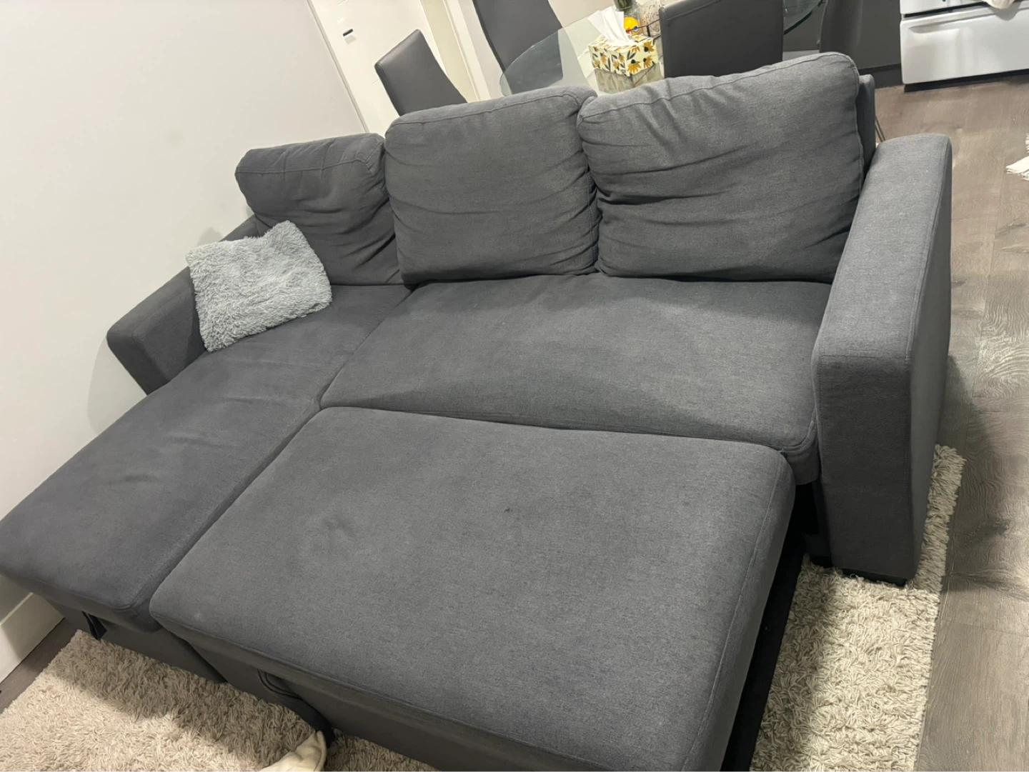 Grey Sectional Sofa with Storage - photo 2