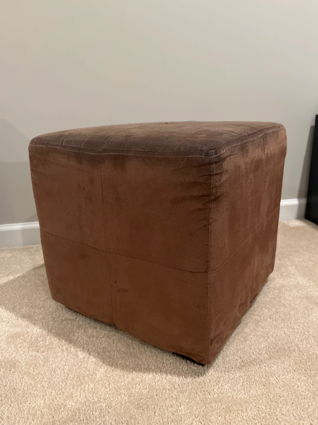 Brown Square Ottoman Footrest