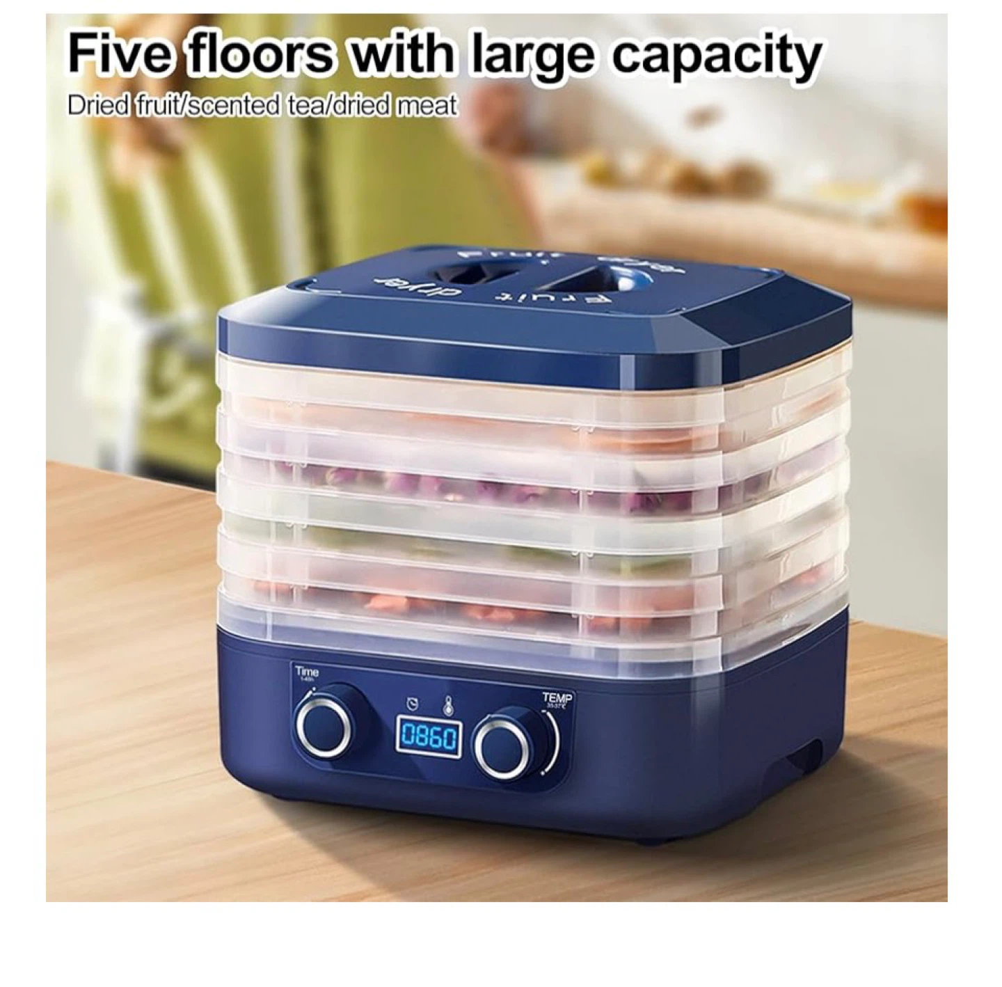 Blue 5-Tier Food Dehydrator - photo 3