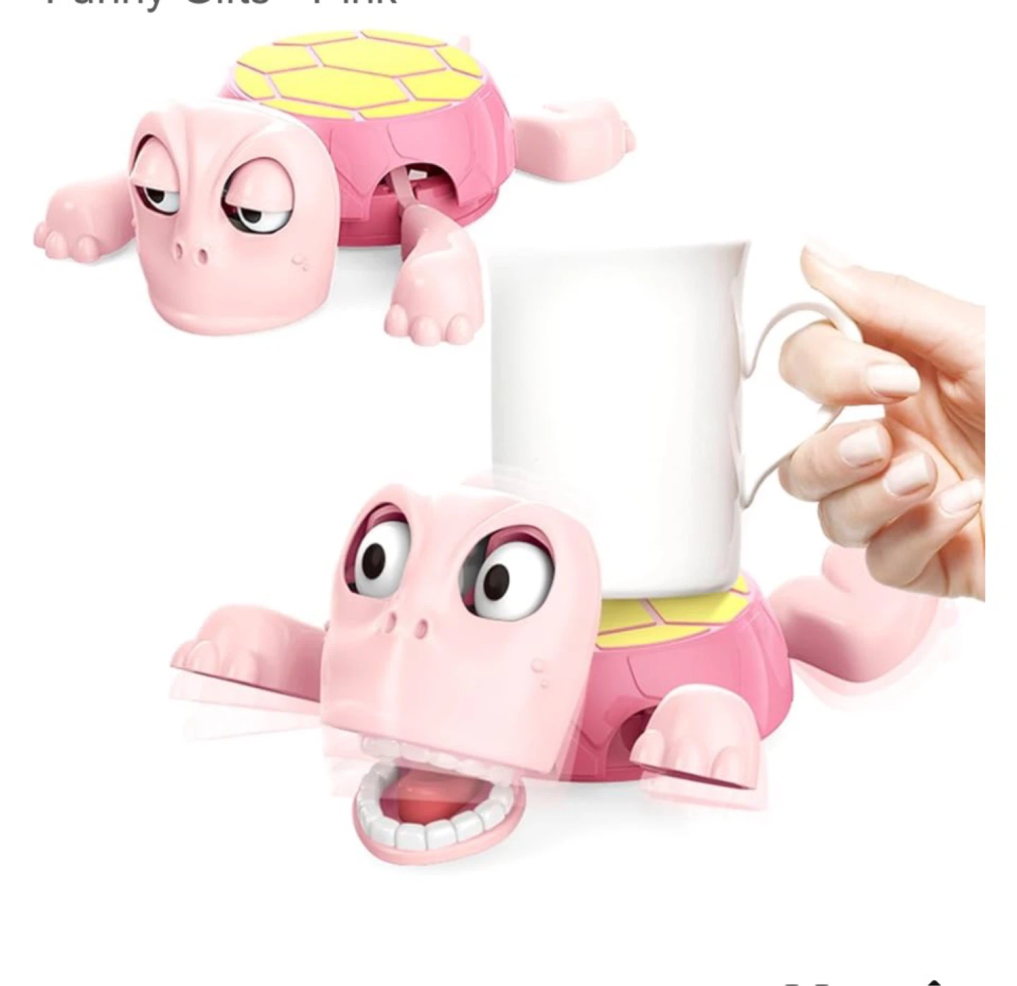 Funny Turtle Coaster - Pink Plastic Novelty Drink Holder
