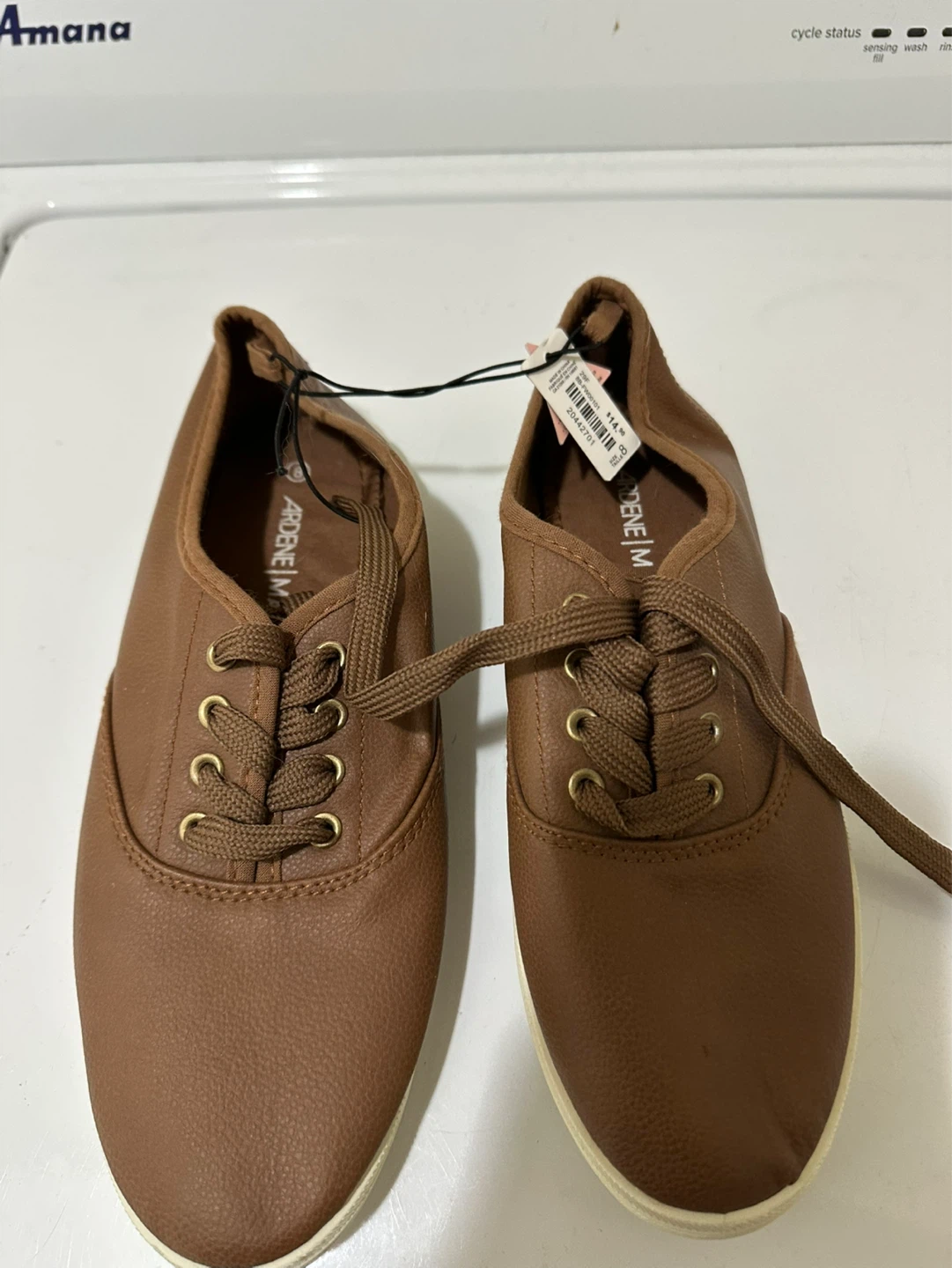 Ardene Mat+ Brown Lace-Up Sneakers Size 8
