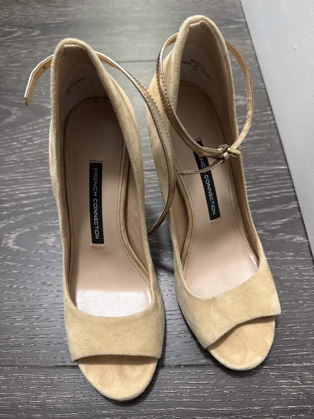 French Connection Suede Heels - Beige