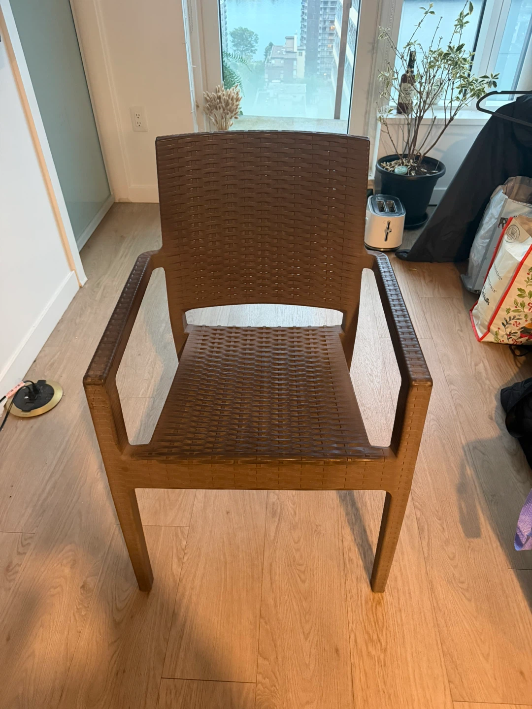Brown Wicker Armchair