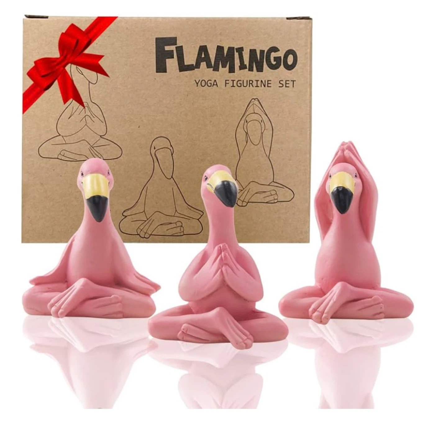 Flamingo Yoga Figurine Set