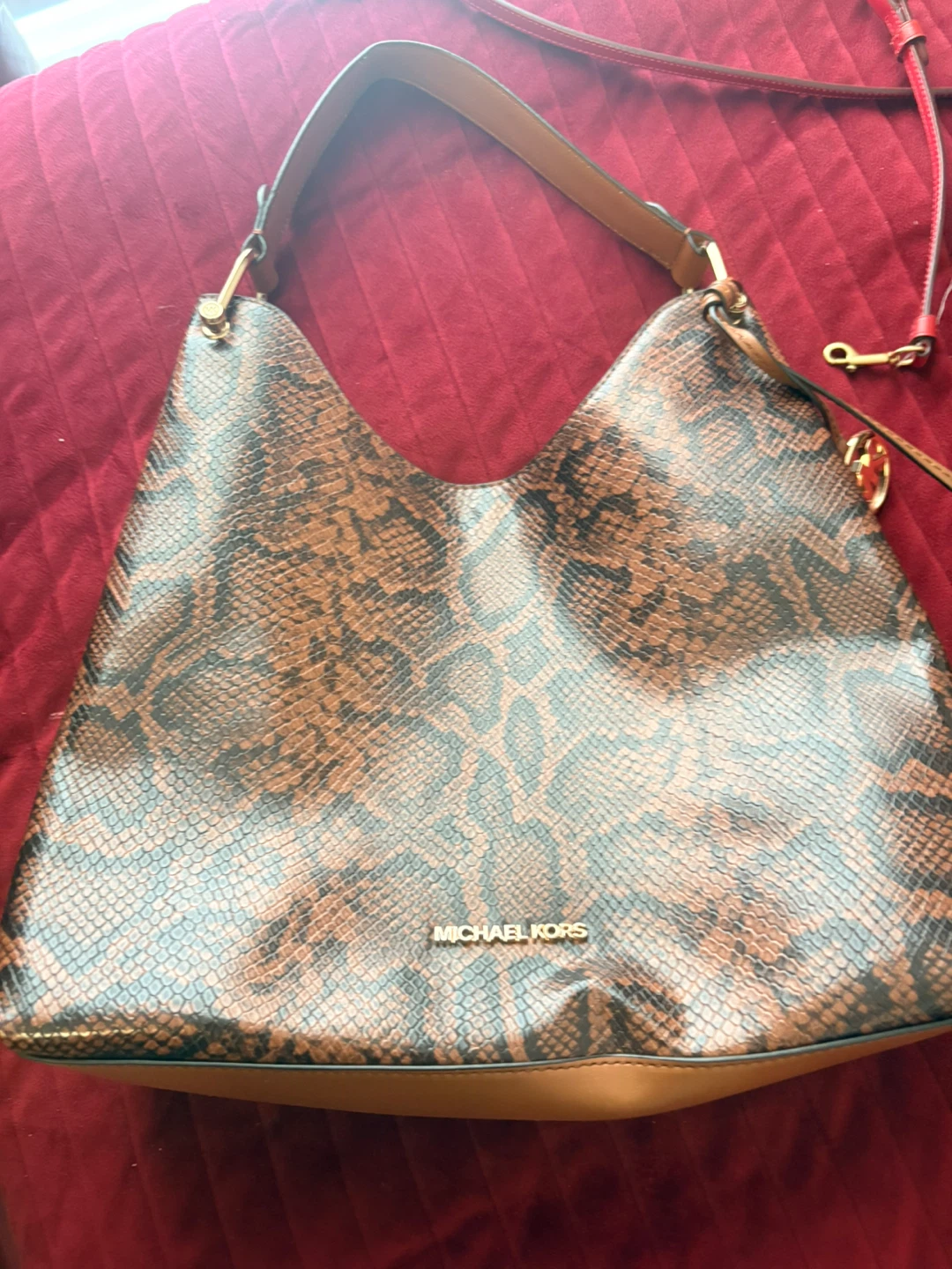 Michael Kors Snake Print Shoulder Bag