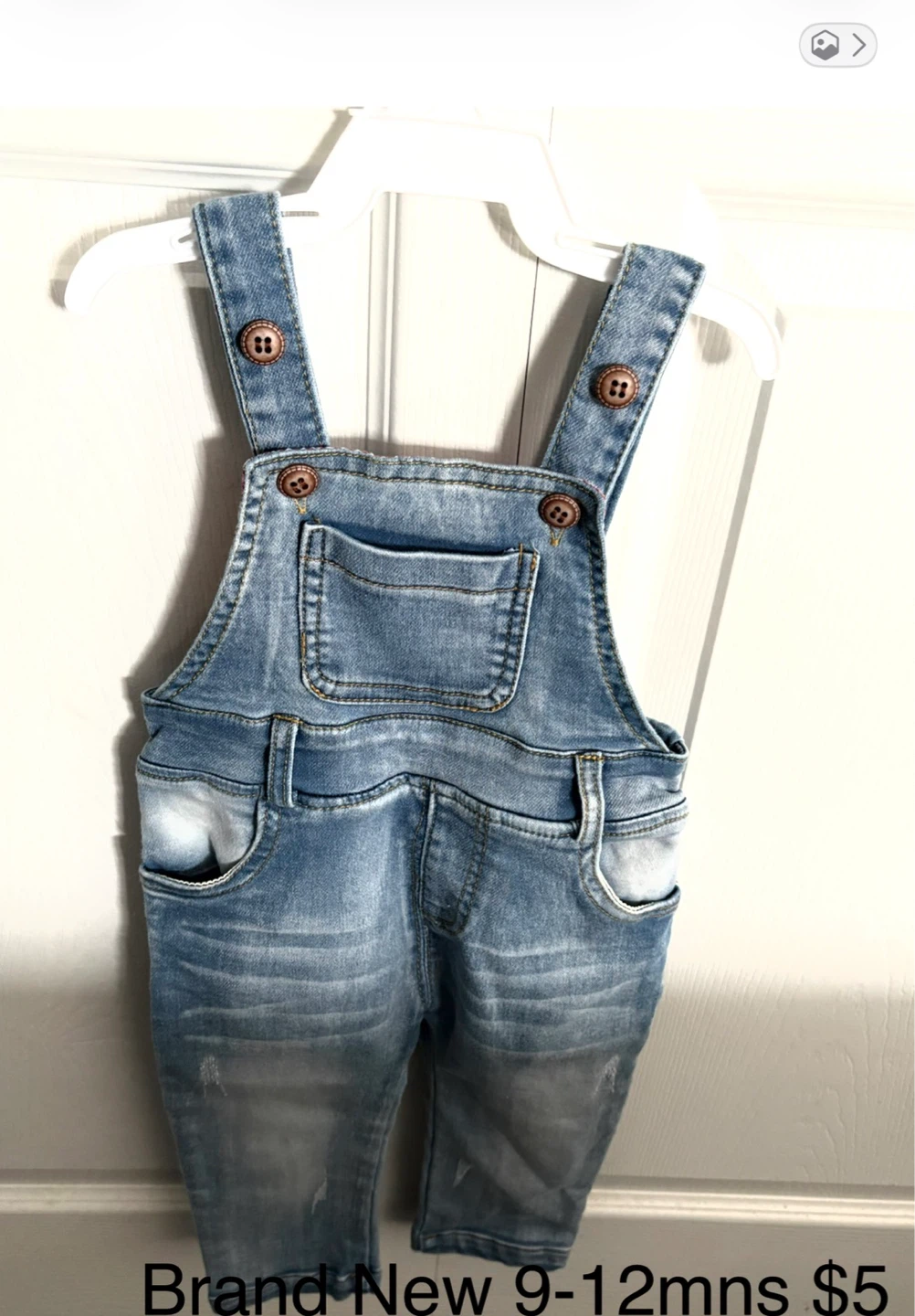 OshKosh B'gosh Blue Denim Overalls - 12 Months - photo 4
