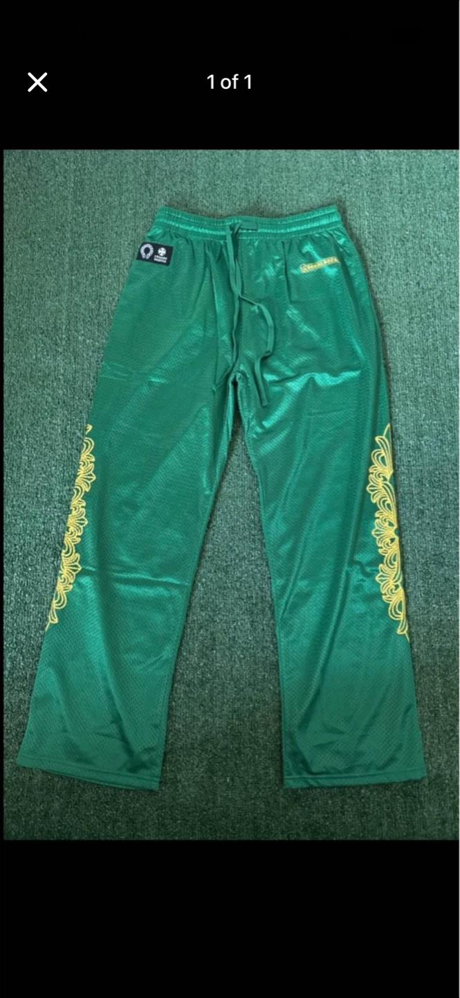 Chrome Hearts Green Floral Mesh Pants-Medium