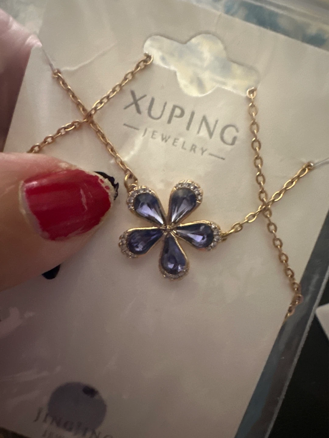 Xuping Jewelry Flower Pendant Necklace with Crystals