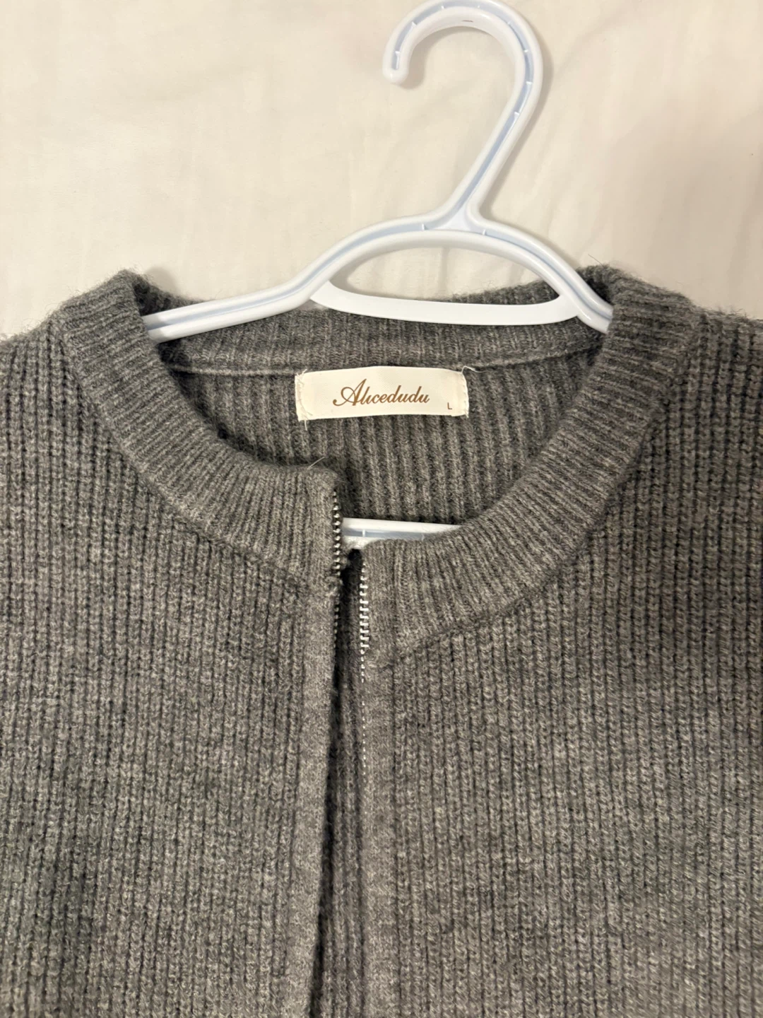 Grey Wool Zip Up Cardigan - photo 2