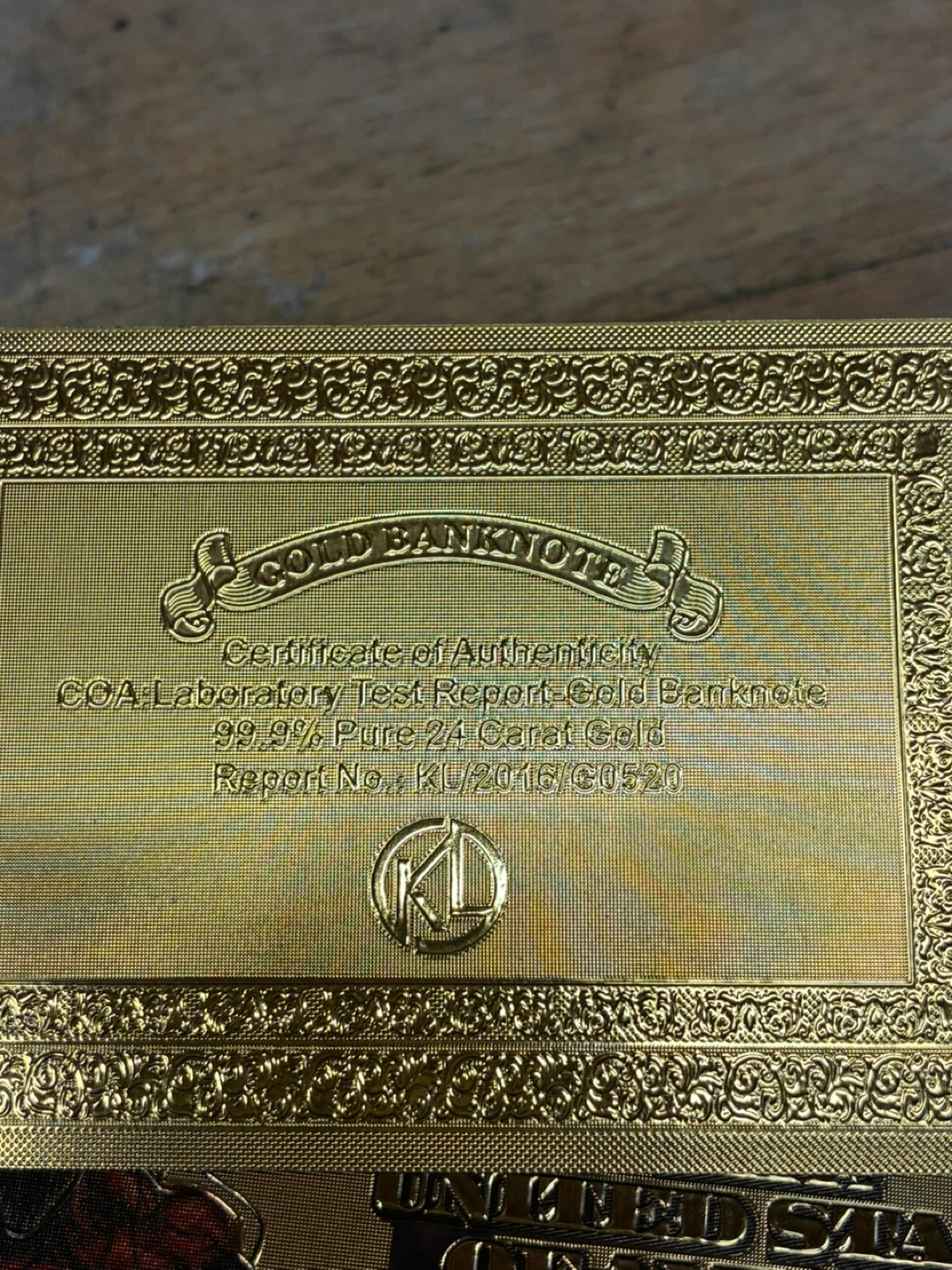 100 Dollar Gold Banknotes - 99.9% Pure 24 Karat Gold - photo 4