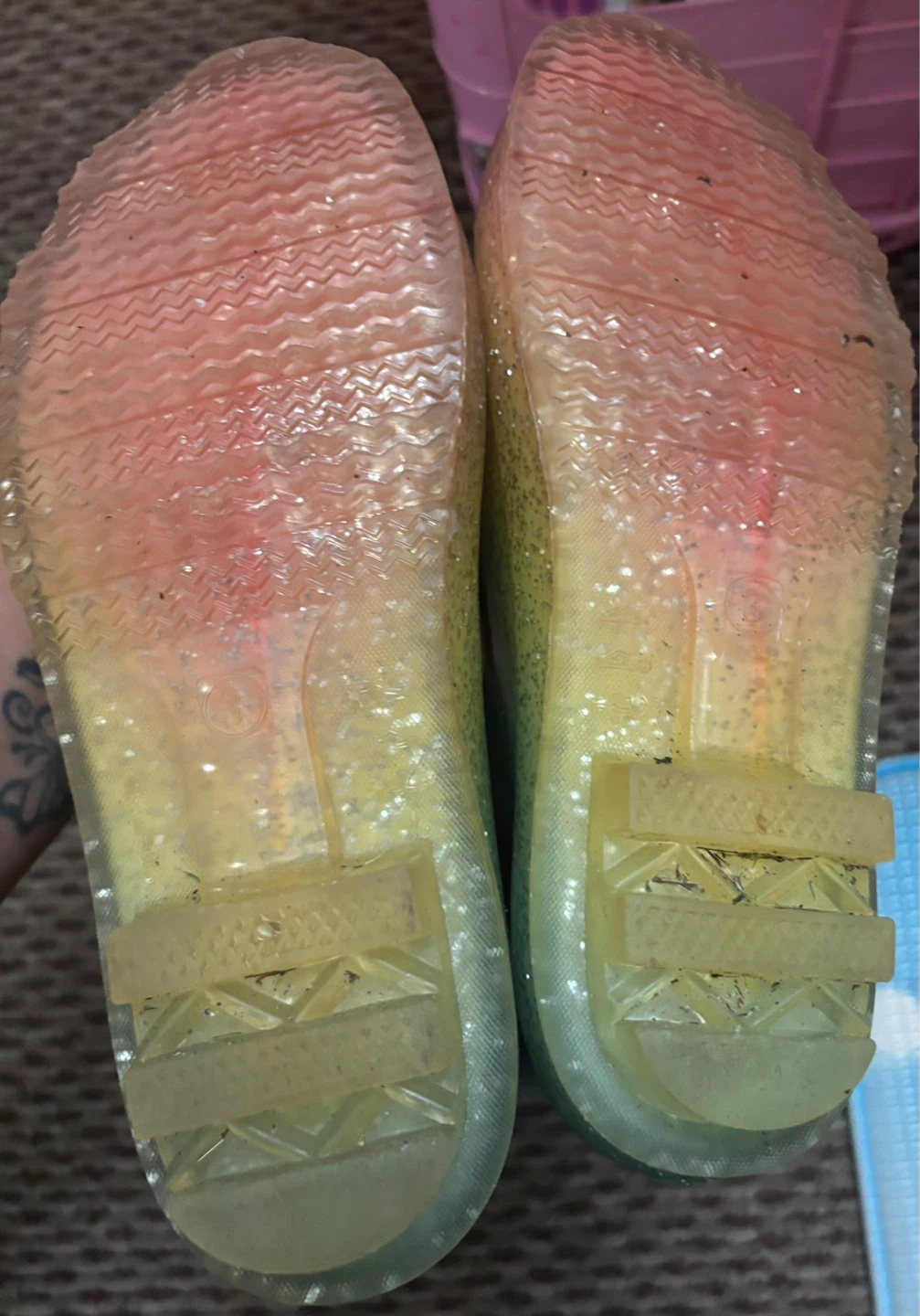Children's Rainbow Glitter Rain Boot ~ Size 3 - photo 5