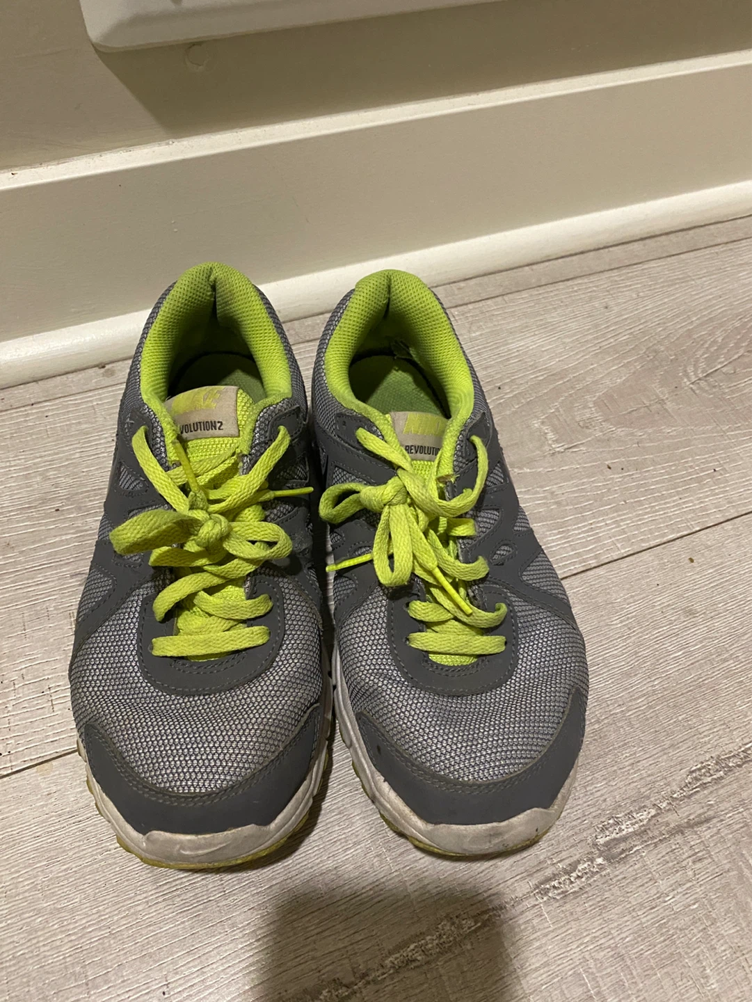Nike Revolution 2 Running Shoes - Grey/Lime Green - photo 4