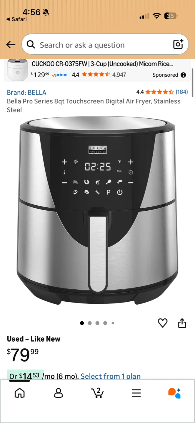 Bella Pro Series Touchscreen Digital Air Fryer