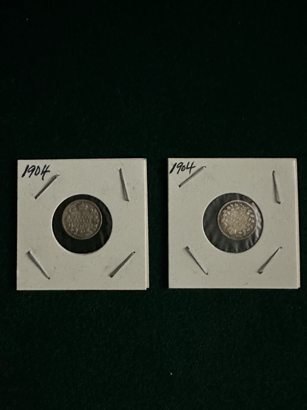 Two 1904 Canadian Silver Coins