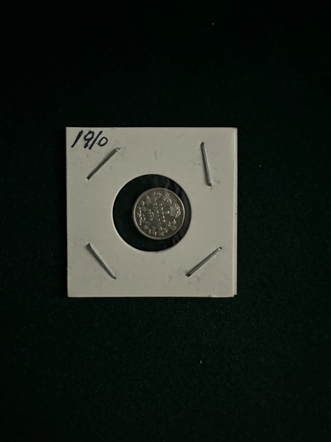 1910 5cents Canadian silver coin.