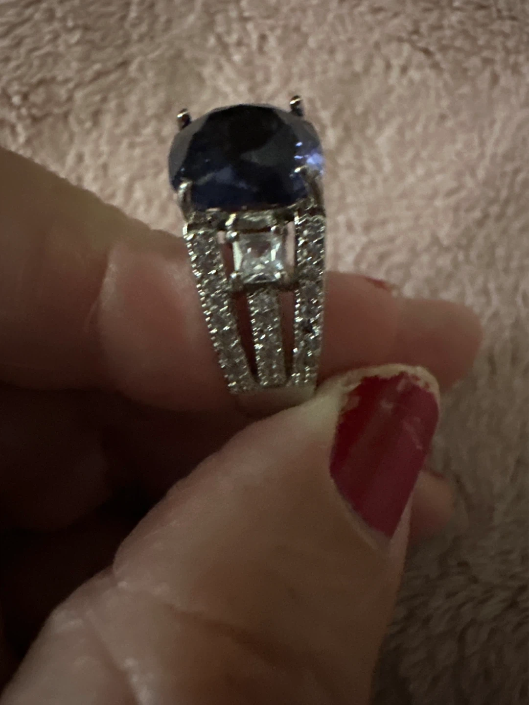 Statement Ring with Large Blue Stone - photo 2