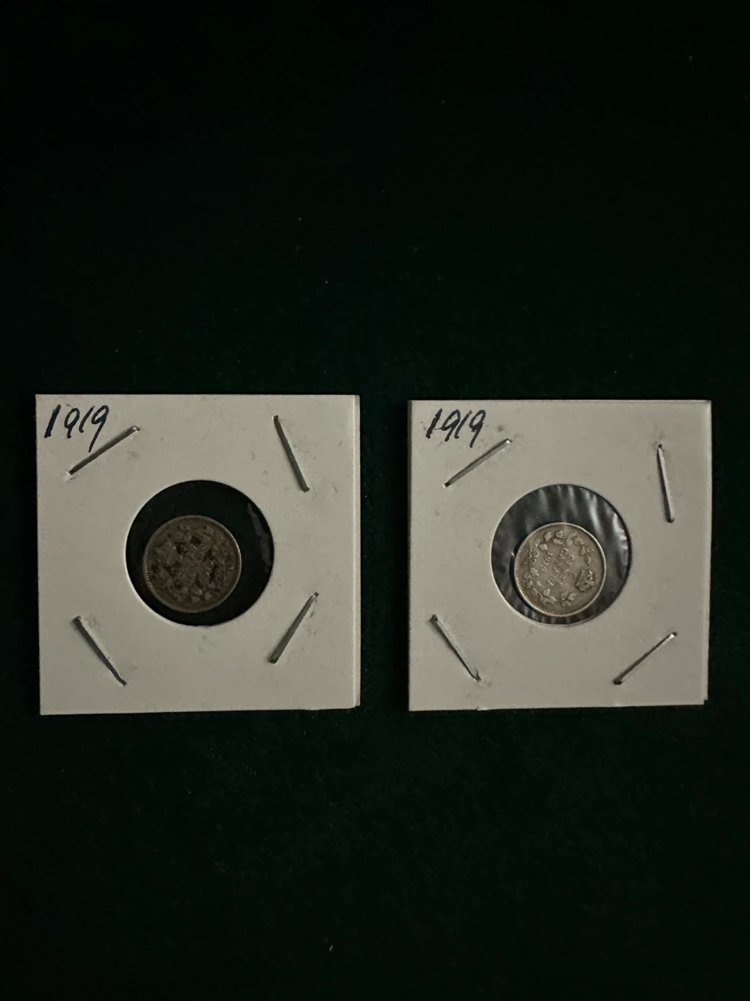 Two 1919 Canadian Nickels
