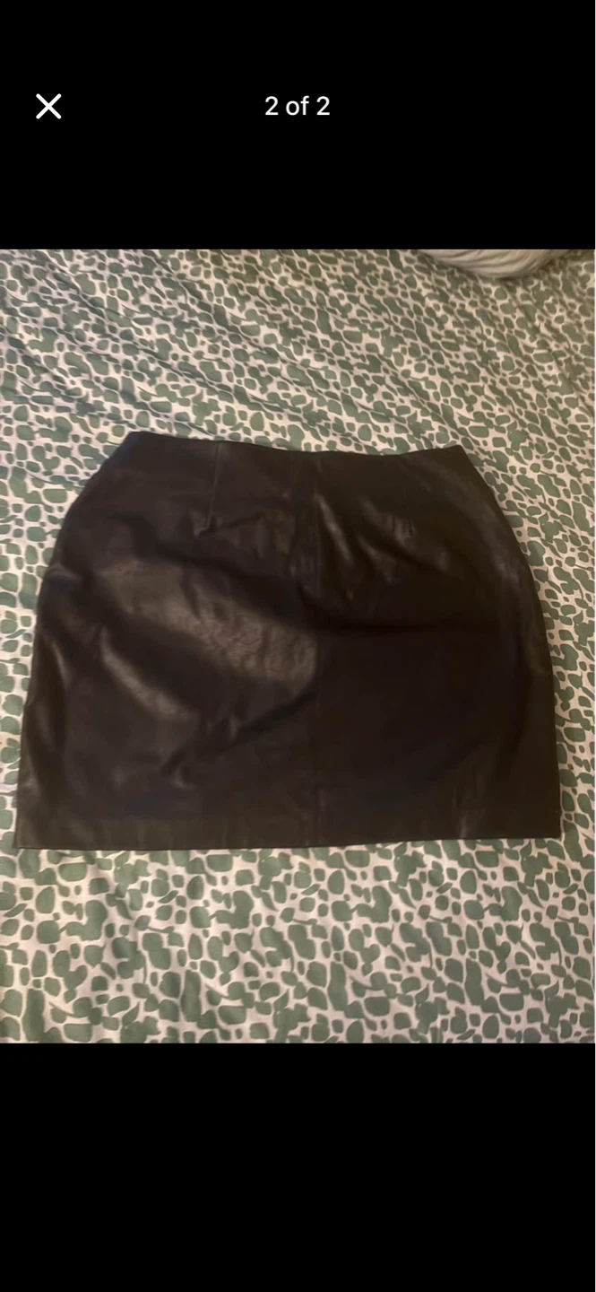 Black Faux Leather Mini Skirt - photo 2