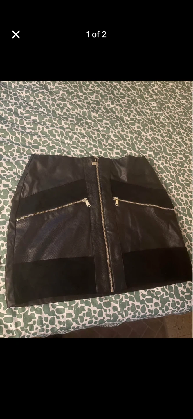 Black Faux Leather Mini Skirt