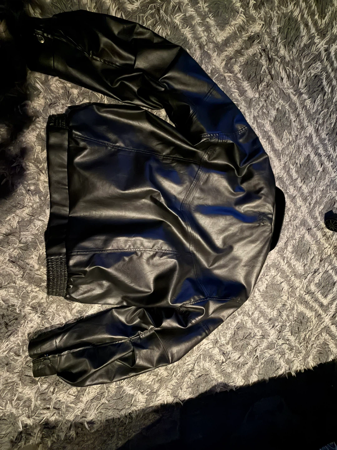 Unisex Black Leather Jacket XL - photo 4