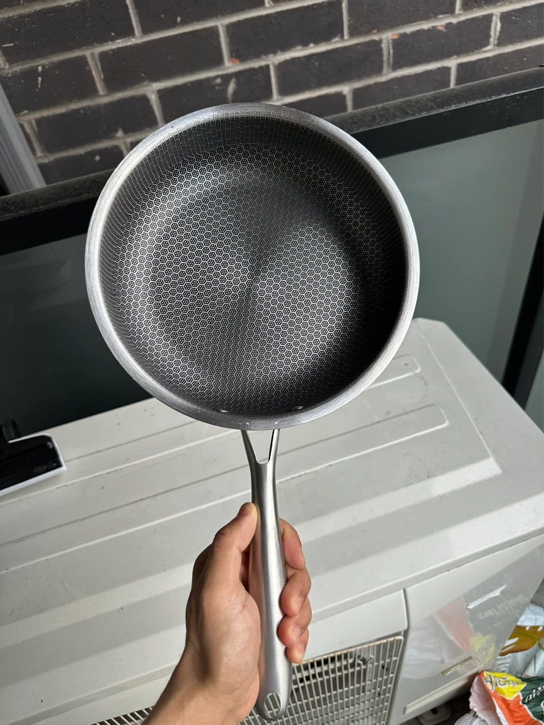 Stainless Steel Honeycomb Frying Pan - photo 2