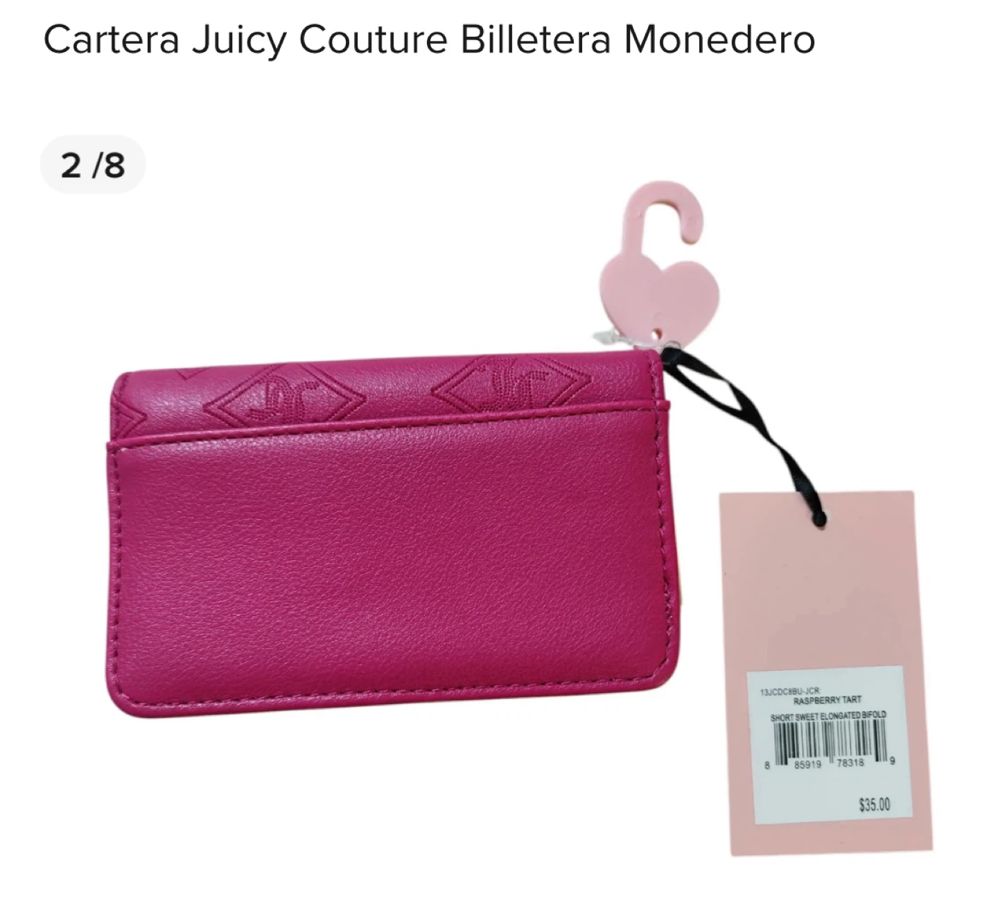 Juicy Couture Raspberry Tart Short Sweet Elongated Bifold Wallet - photo 2