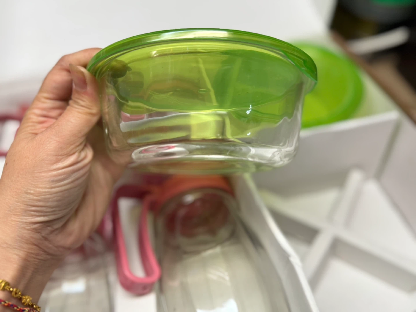 Glass Jars with Pink Lids and Spoons Set - photo 4