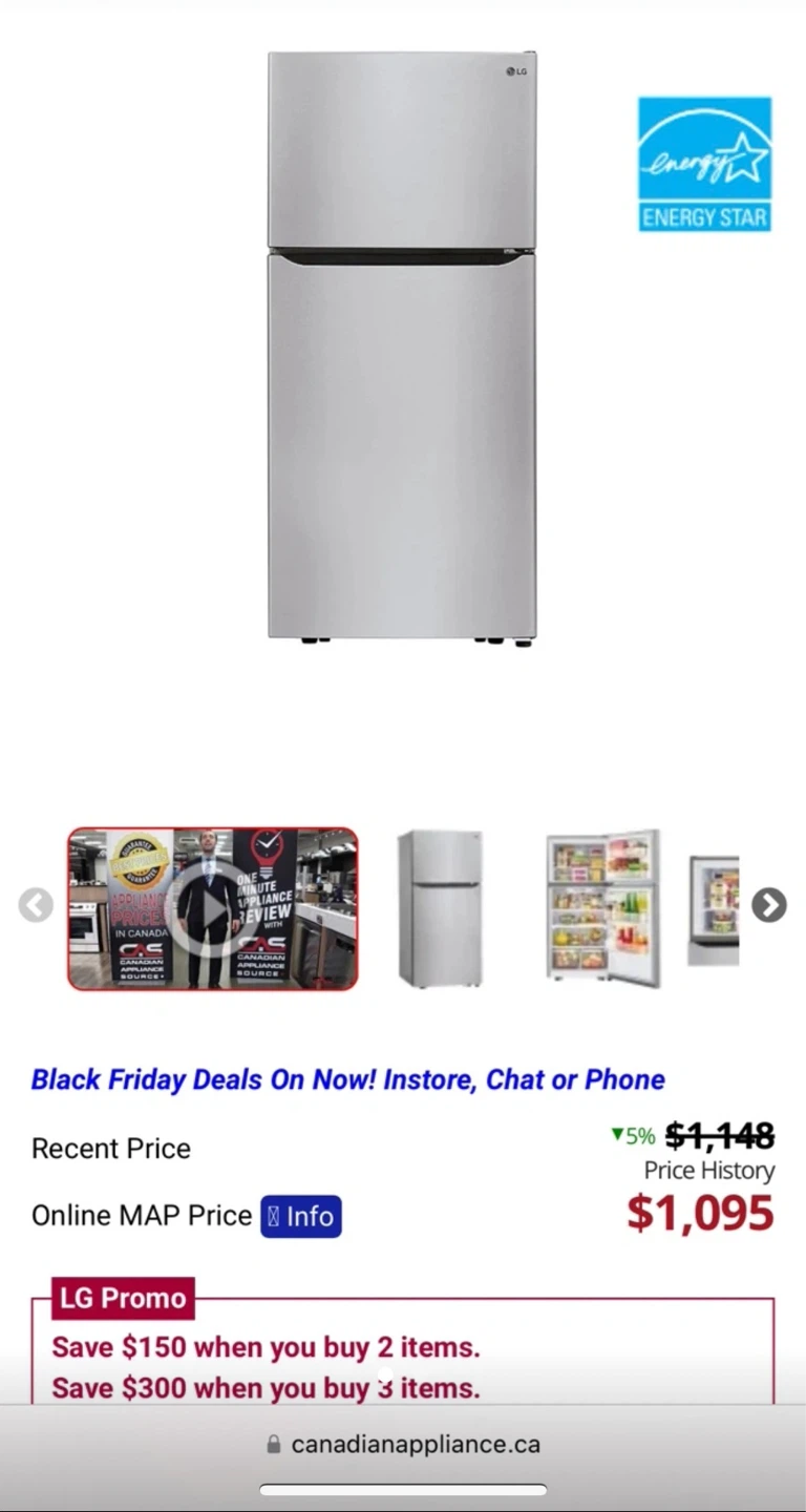 LG Stainless Steel Top Freezer Refrigerator