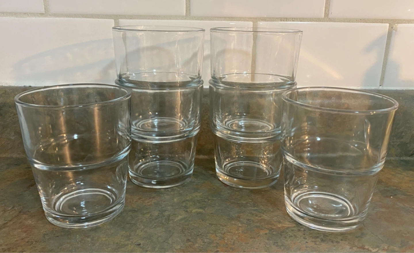 STACKABLE DRINKING GLASSES (x6) *PLEASE READ INFO*