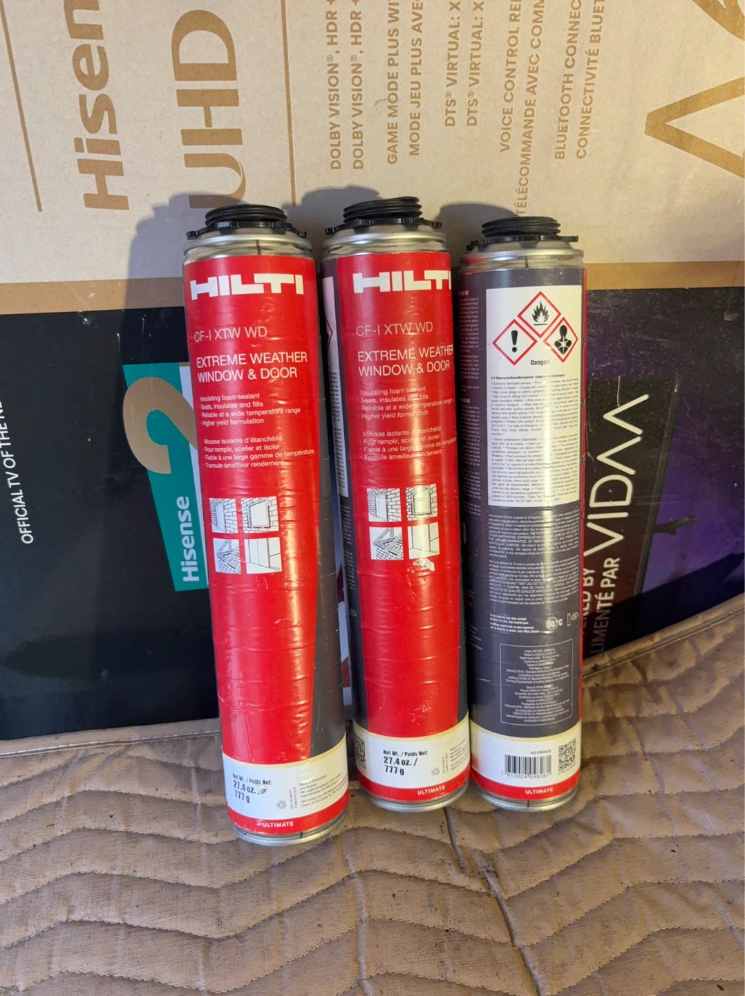 Hilti CF-I XTW WD Extreme Weather Window & Door Foam (3 cans)