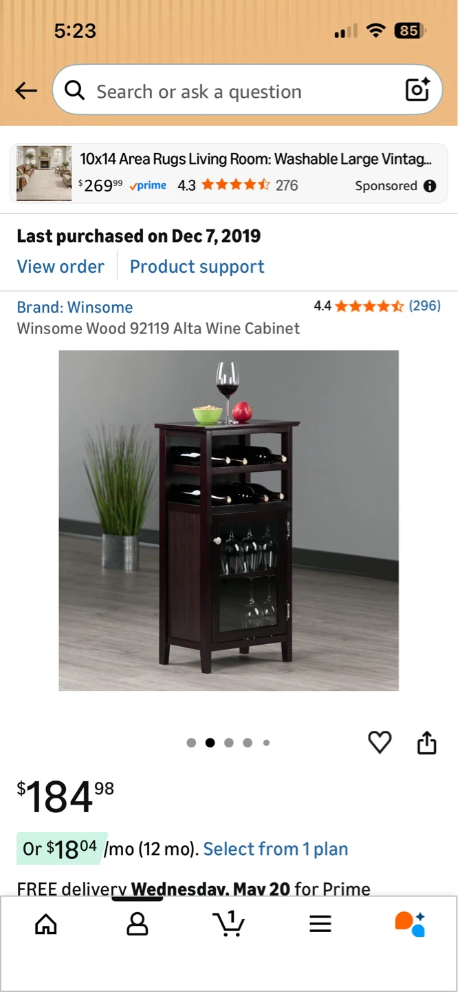 Winsome Wood Alta Wine Cabinet - photo 2