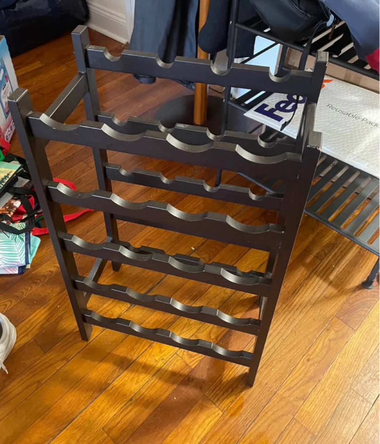 20-Bottle Wooden Wine Rack