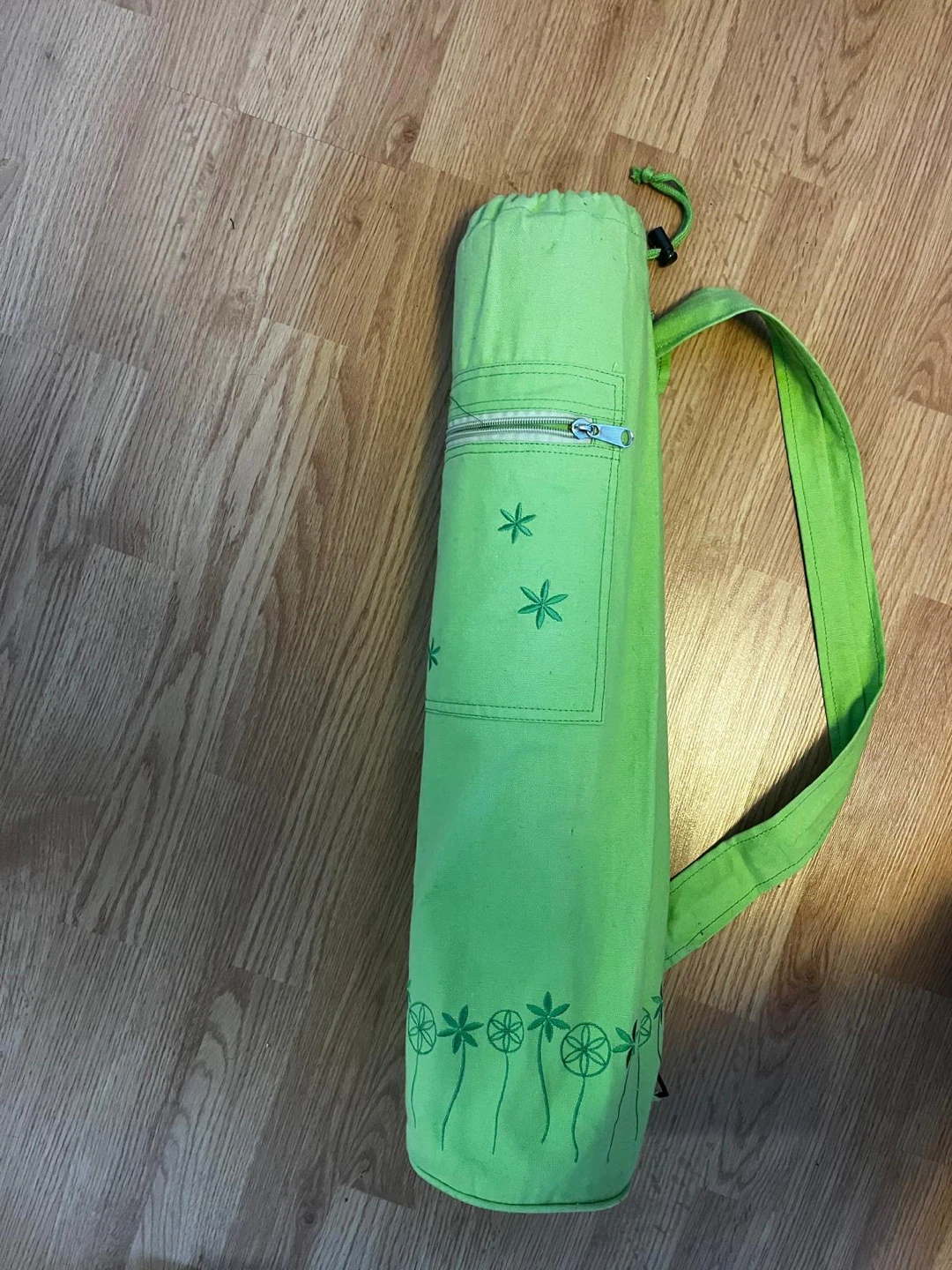 Purple Yoga Mat with Green Embroidered Bag 172 CM - photo 2