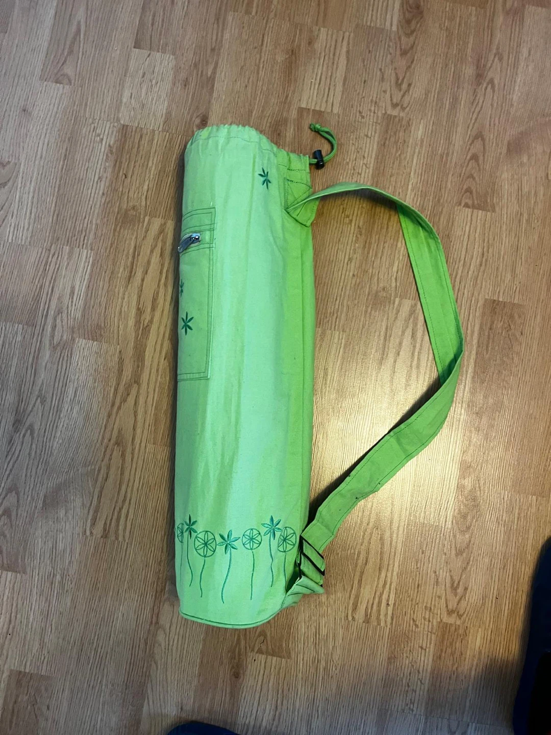 Purple Yoga Mat with Green Embroidered Bag 172 CM - photo 3
