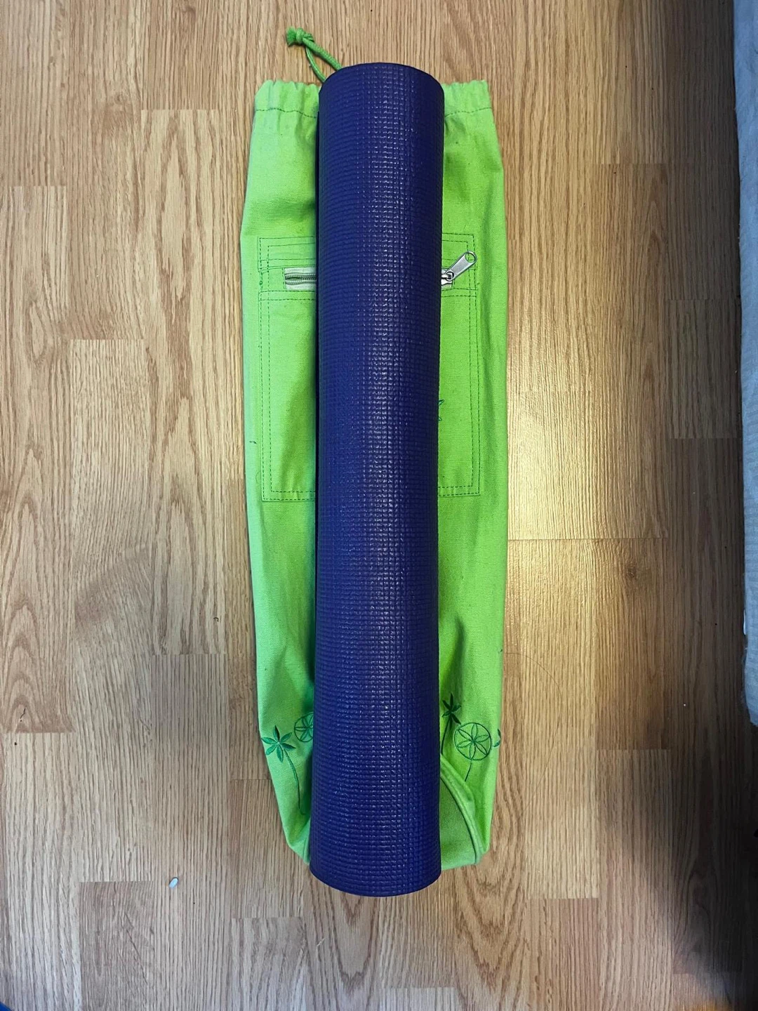 Purple Yoga Mat with Green Embroidered Bag 172 CM - photo 4