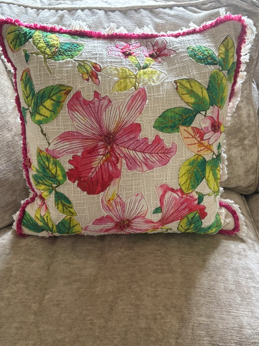 Decorative Throw Pillow - Floral Design