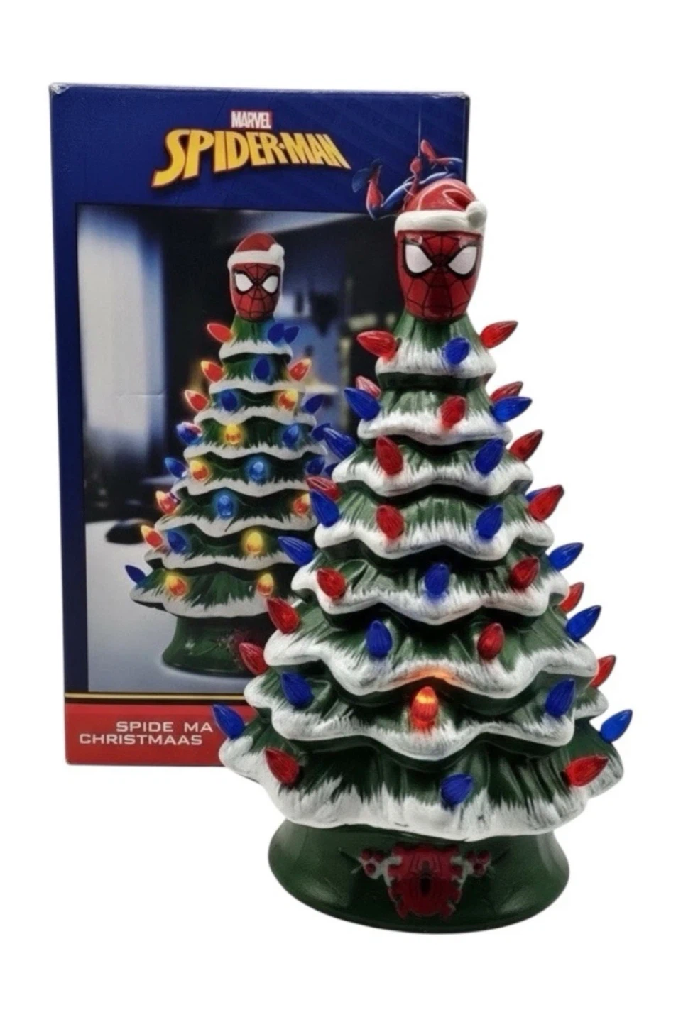 Marvel Spider-Man Ceramic Christmas Tree with Lights 11.6in - photo 2