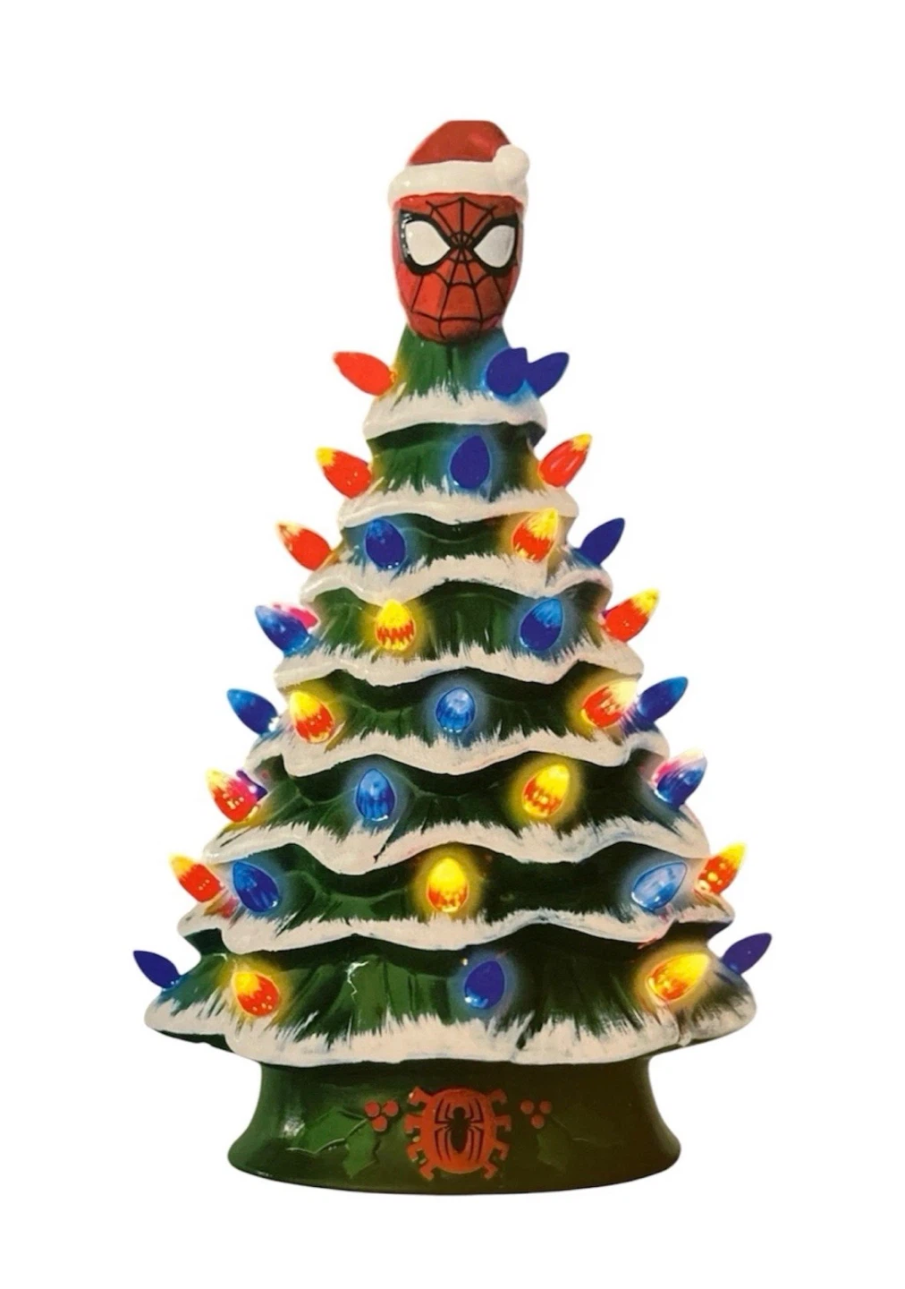 Marvel Spider-Man Ceramic Christmas Tree with Lights 11.6in - photo 3