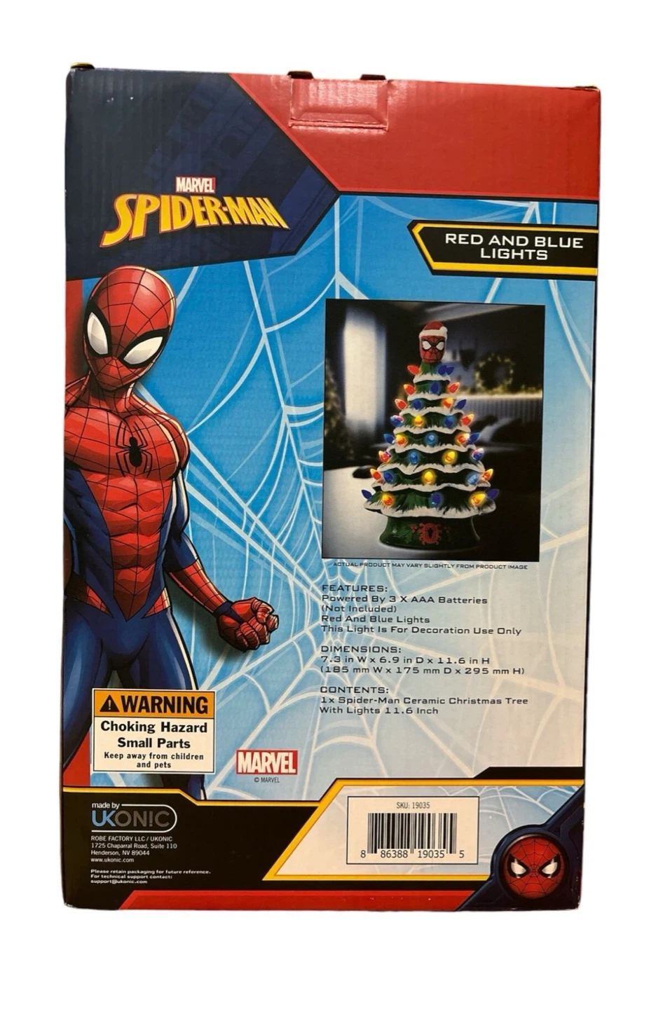 Marvel Spider-Man Ceramic Christmas Tree with Lights 11.6in - photo 5