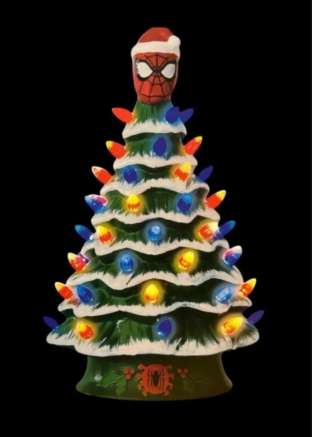 Marvel Spider-Man Ceramic Christmas Tree with Lights 11.6in - photo 4
