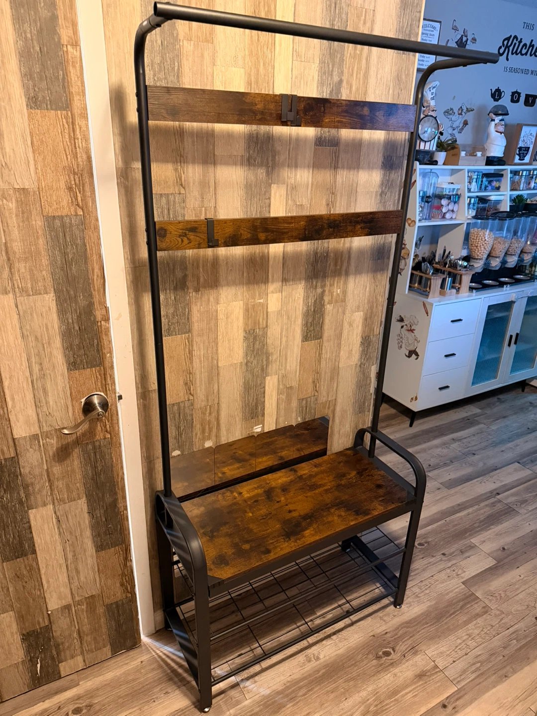 Hall Tree coat rack with Bench and Shoe Rack
