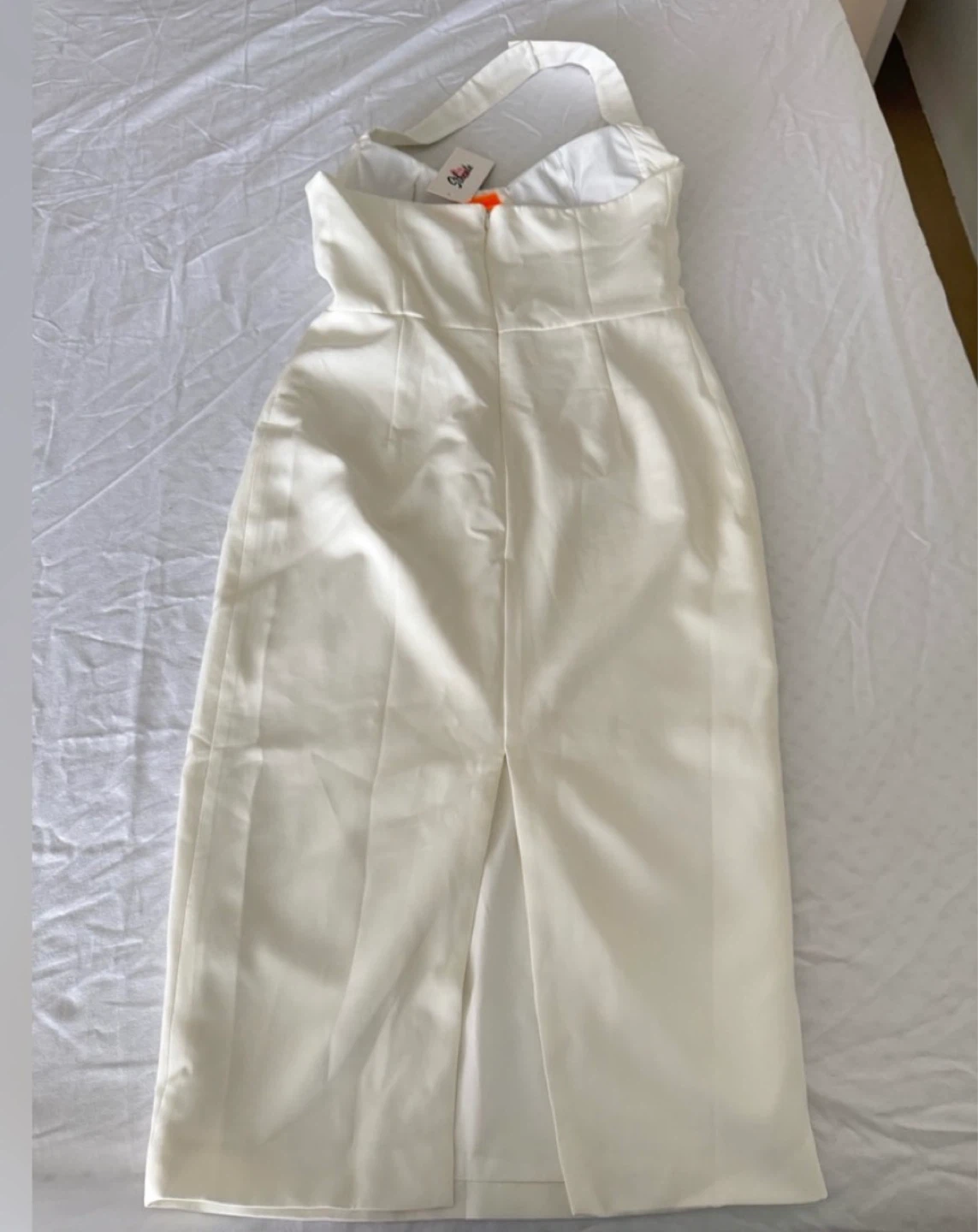 White Halter Neck Midi Dress - photo 3