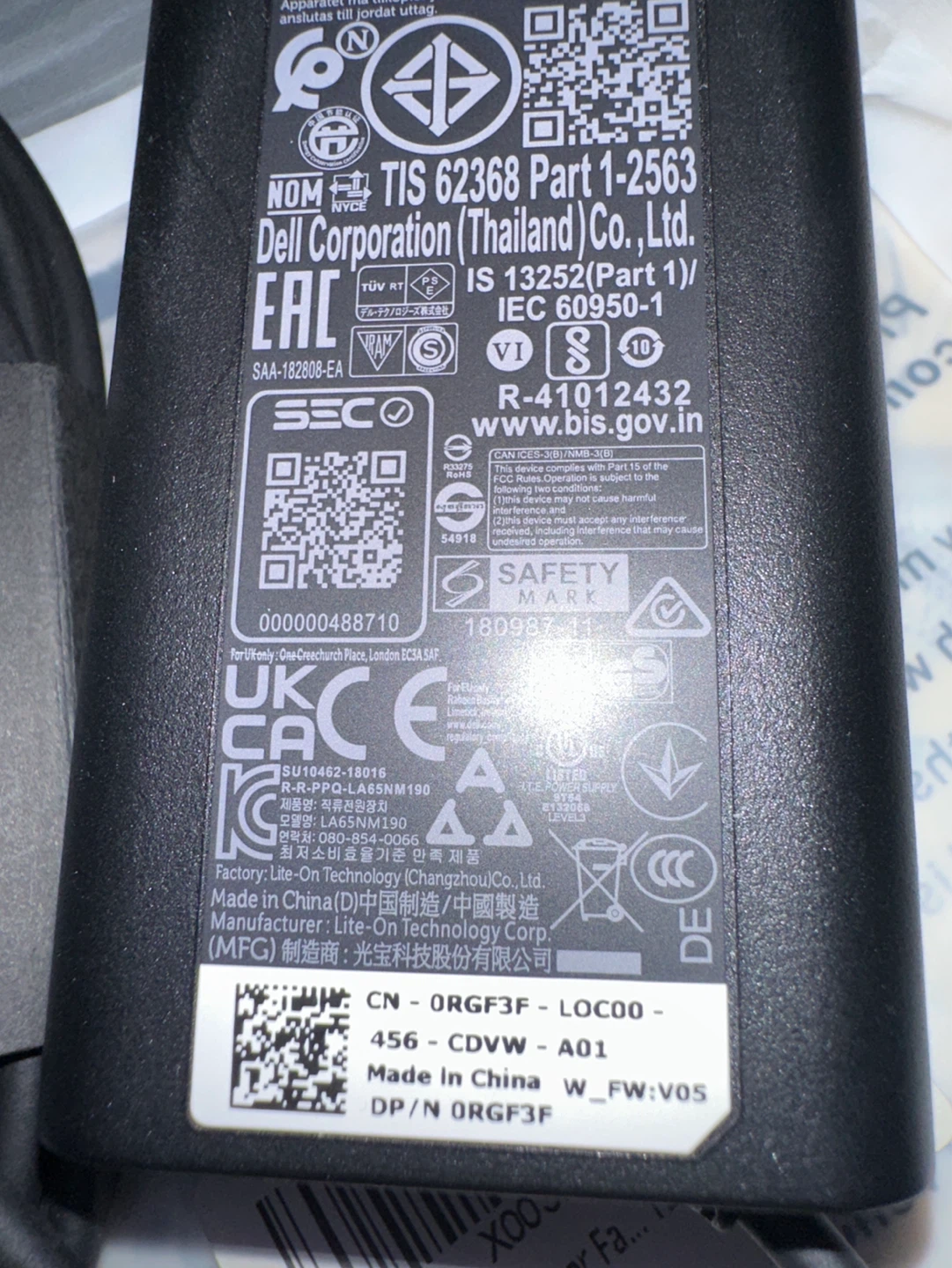 Dell AC Adapter Power Supply 19.5V 3.34A - photo 3