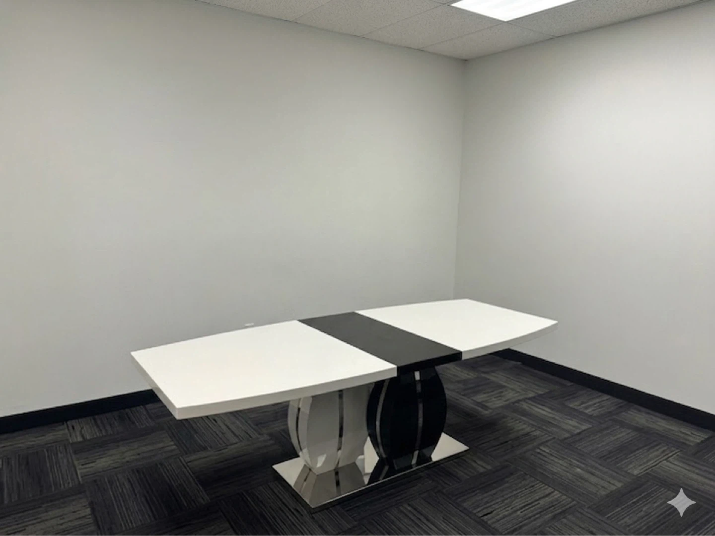 Modern White and Black Dining Table
