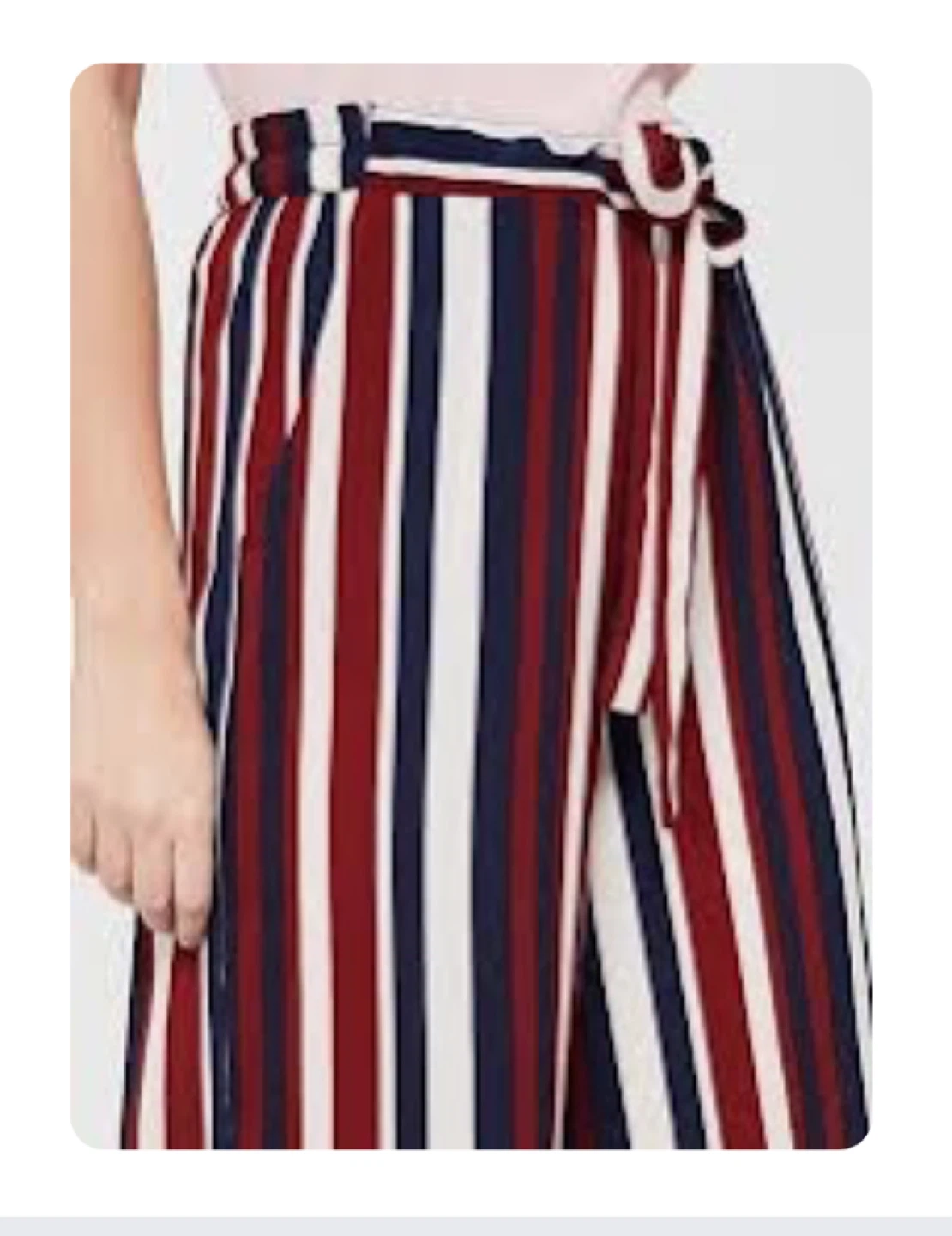 Striped palazzos with Tie-up details (Culottes)