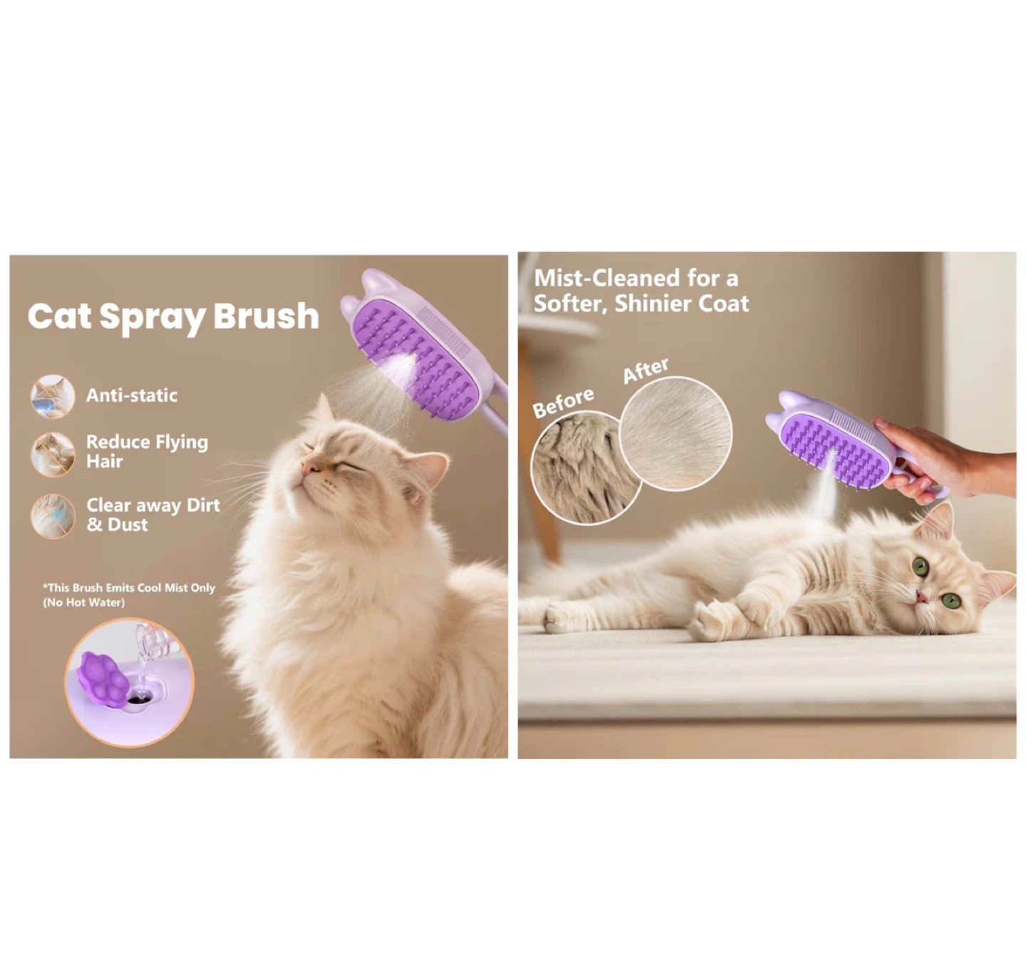 Brand new Rechargeable Cat Steam Brush with Mist Spray - photo 3