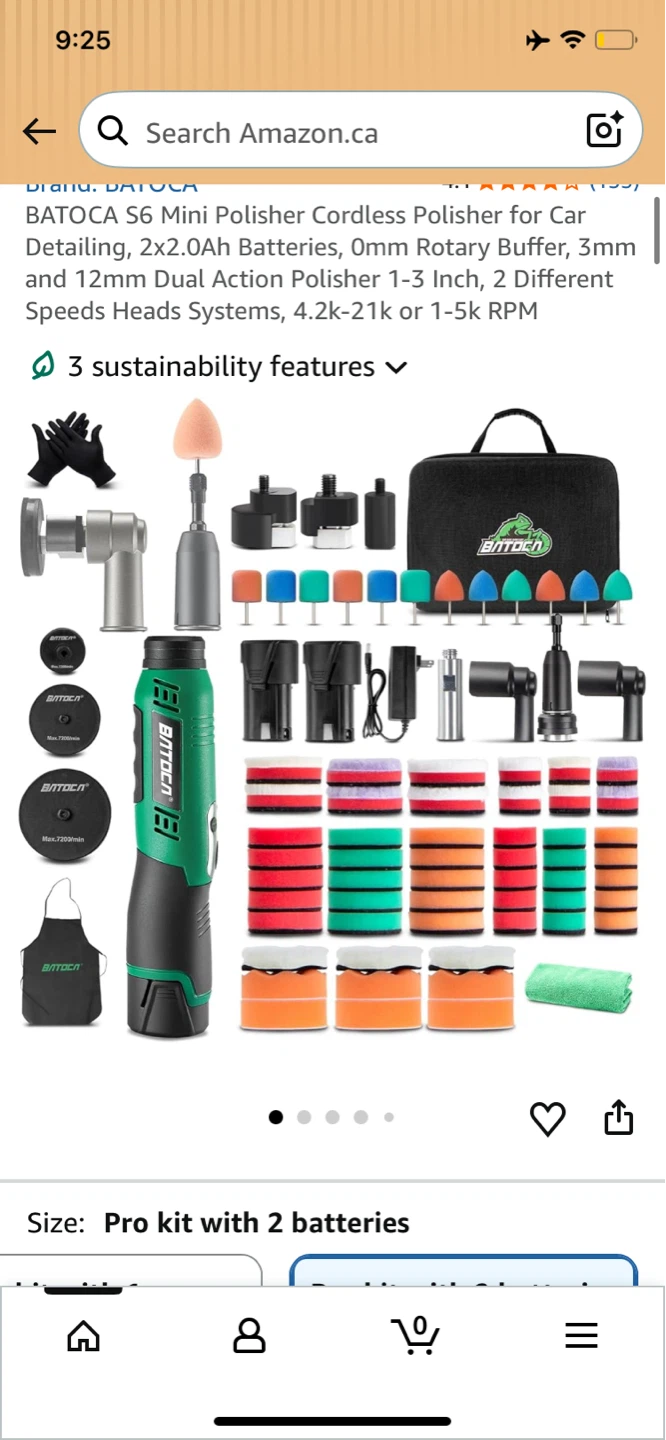 BATOCA S6 Mini Polisher Cordless Kit with 2 Batteries