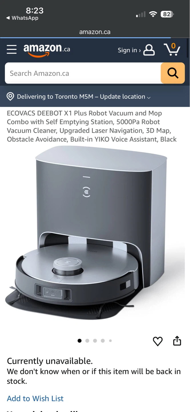 ECOVACS DEEBOT X1 Plus Robot Vacuum and Mop