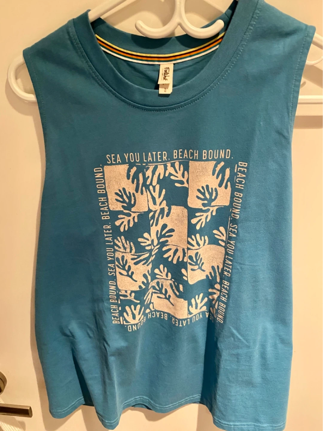 Fallwest Blue Sleeveless Graphic T-Shirt