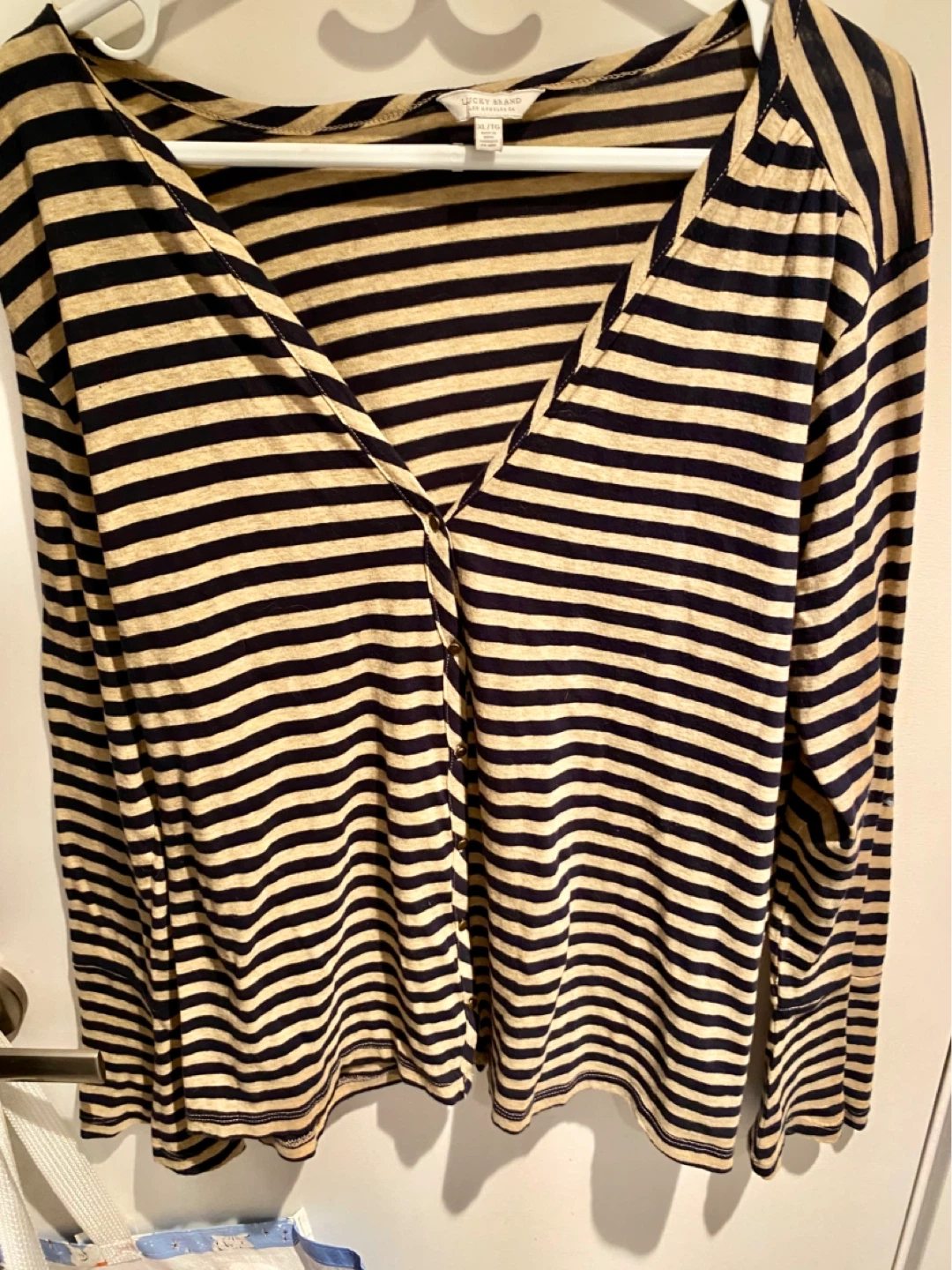 Lucky Brand Striped Long Sleeve Top - Size Medium - photo 2
